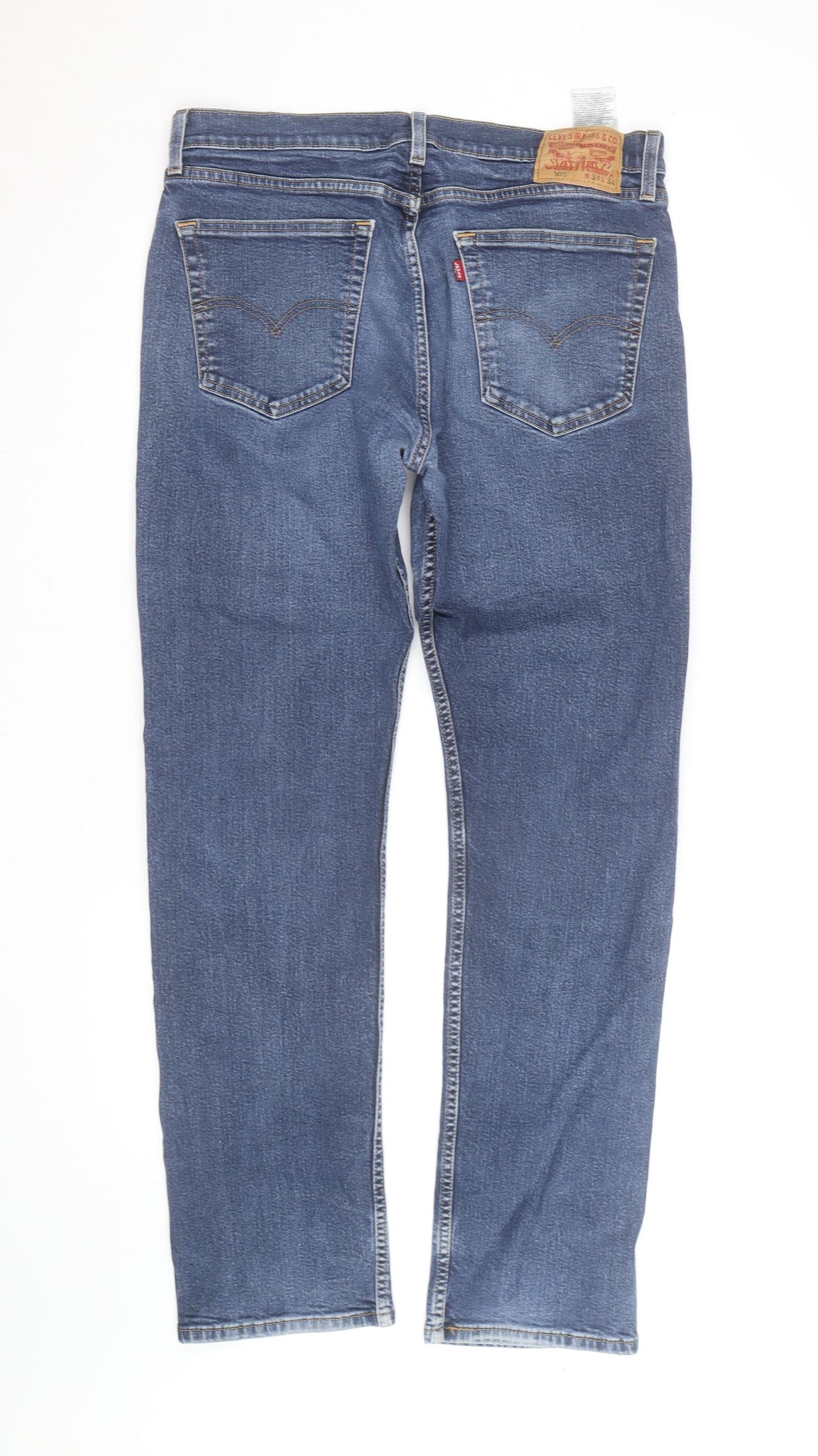 Levi's Men's Blue 505 Regular Fit Straight Denim Jeans W34 L34