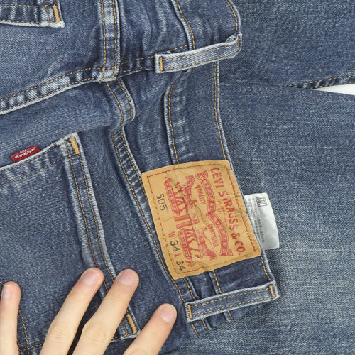 Levi's Men's Blue 505 Regular Fit Straight Denim Jeans W34 L34