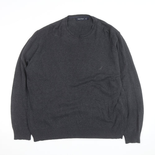 Nautica Men’s Grey Wool Blend Crew Neck Jumper L