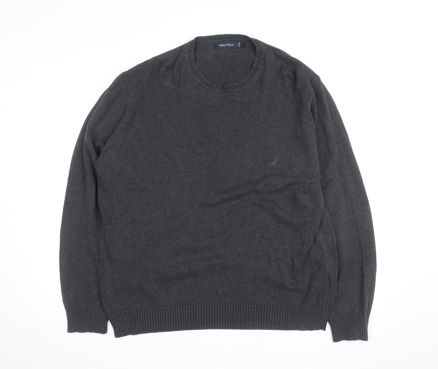 Nautica Men’s Grey Wool Blend Crew Neck Jumper L