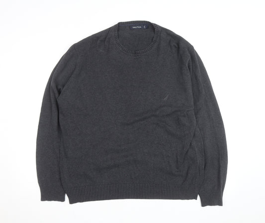 Nautica Men’s Grey Wool Blend Crew Neck Jumper L