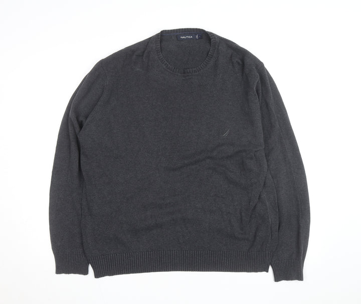 Nautica Men’s Grey Wool Blend Crew Neck Jumper L
