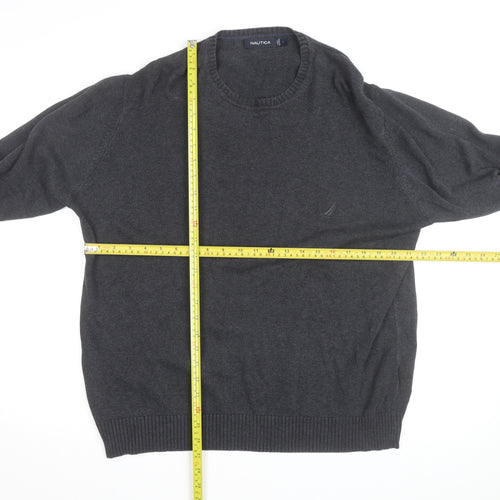 Nautica Men’s Grey Wool Blend Crew Neck Jumper L