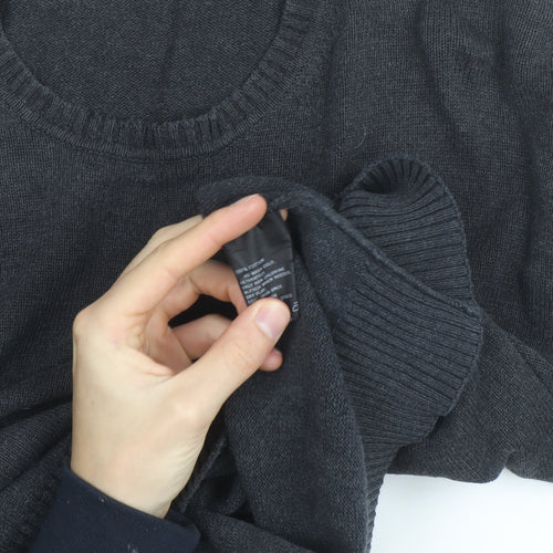 Nautica Men’s Grey Wool Blend Crew Neck Jumper L