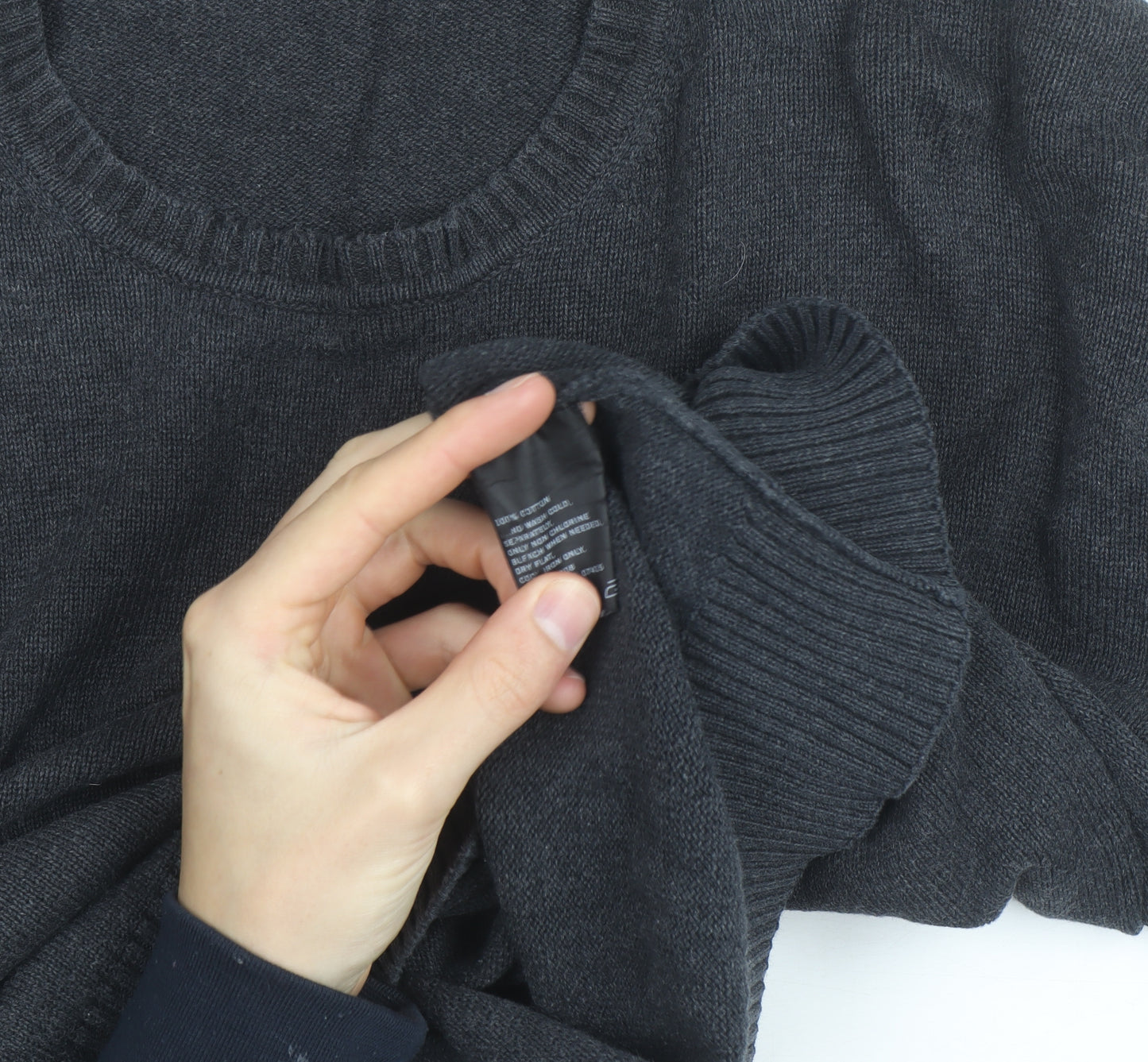 Nautica Men’s Grey Wool Blend Crew Neck Jumper L