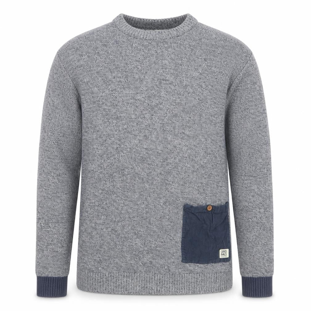 Jack & Jones Mens Grey 2XL Knit Pullover Jumper with Pocket