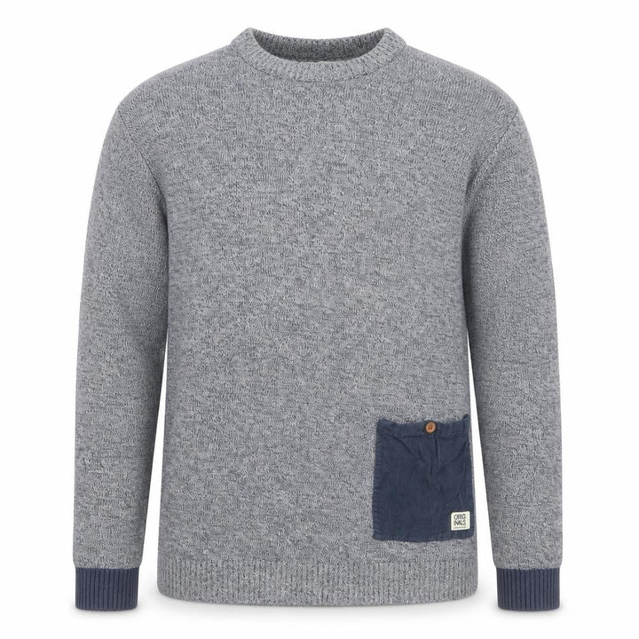 Jack & Jones Mens Grey 2XL Knit Pullover Jumper with Pocket