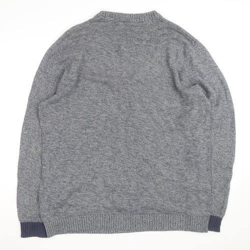 Jack & Jones Mens Grey 2XL Knit Pullover Jumper with Pocket