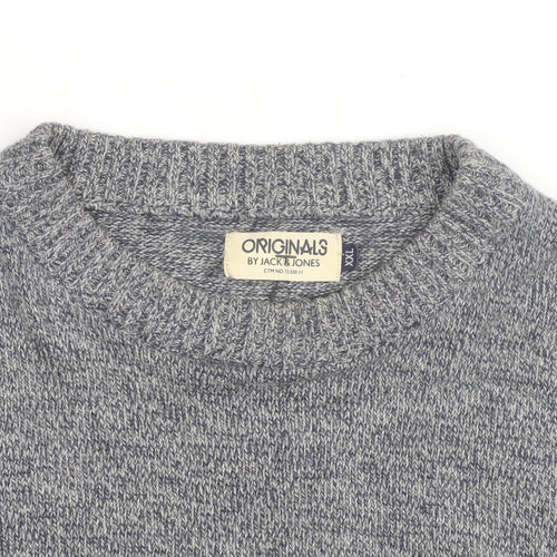 Jack & Jones Mens Grey 2XL Knit Pullover Jumper with Pocket