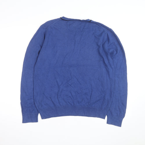 Nautica Men's Blue Cotton V-Neck Jumper Size M