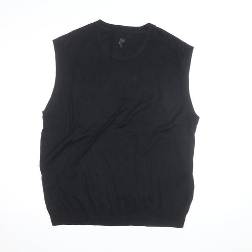 Ashworth Men's Black Cotton Golf V-Neck Sleeveless Vest XL