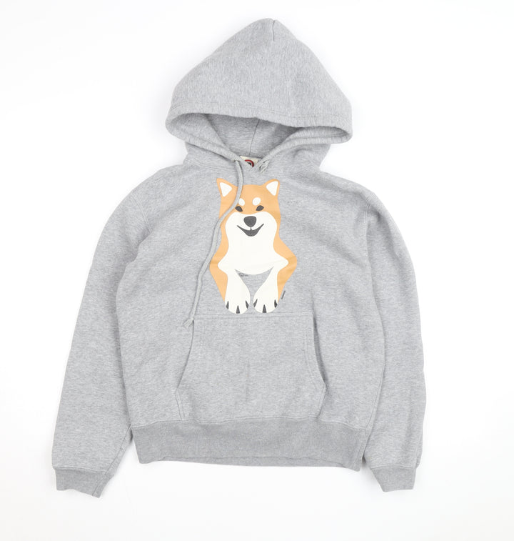 REDBROS Men's Grey Dog Graphic Pullover Hoodie Size S