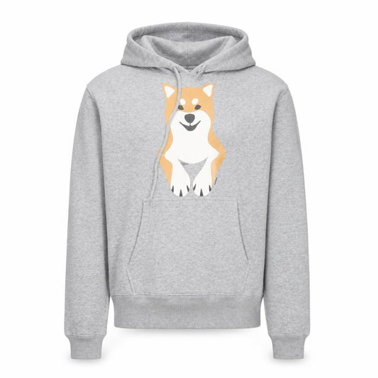 Front view of REDBROS Men's Grey Dog Graphic Pullover Hoodie, size S