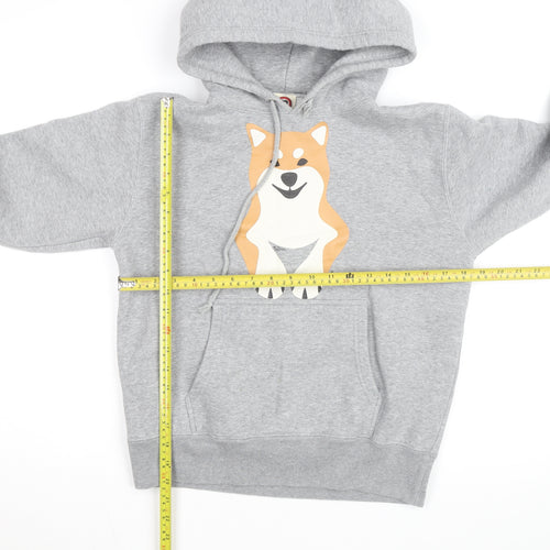 REDBROS Men's Grey Dog Graphic Pullover Hoodie Size S