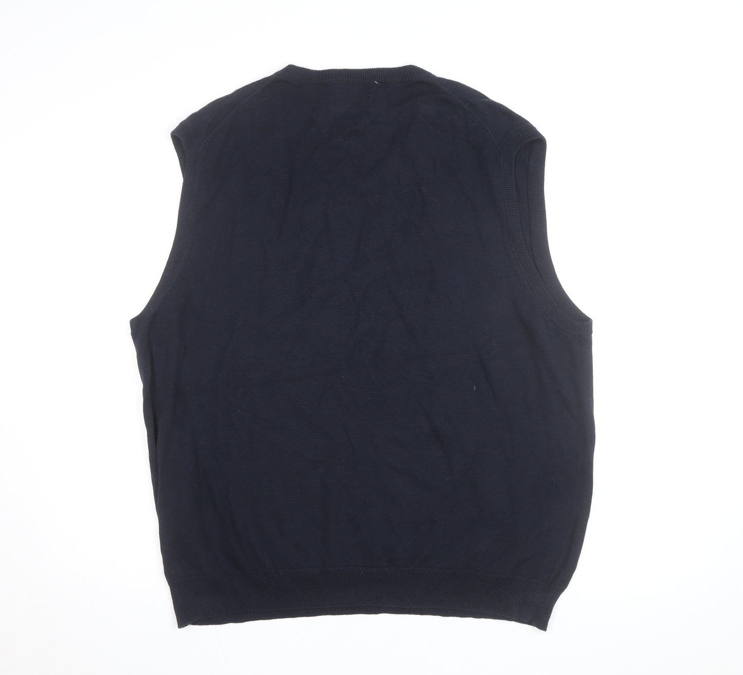 Chaps Men's Blue 2XL Cotton V-Neck Sleeveless Knit Vest