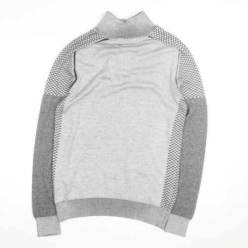 Enzo Di Capri Men's Grey XL Henley Knit Jumper Long Sleeve