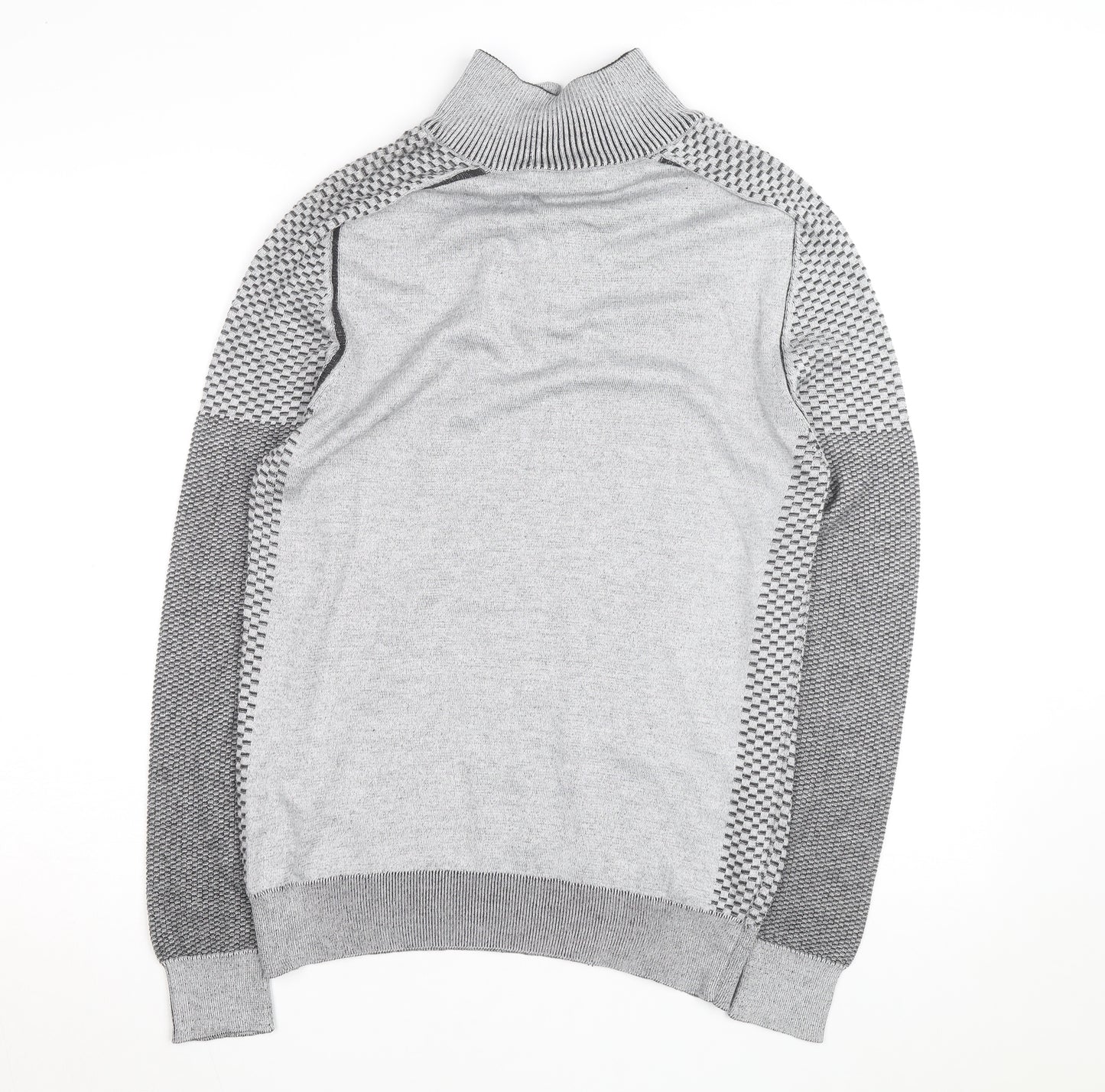 Enzo Di Capri Men's Grey XL Henley Knit Jumper Long Sleeve