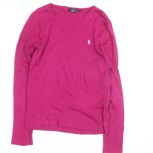 Ralph Lauren Men Pink Long Sleeve Cotton Crew Neck T-Shirt XL