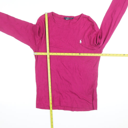 Ralph Lauren Men Pink Long Sleeve Cotton Crew Neck T-Shirt XL