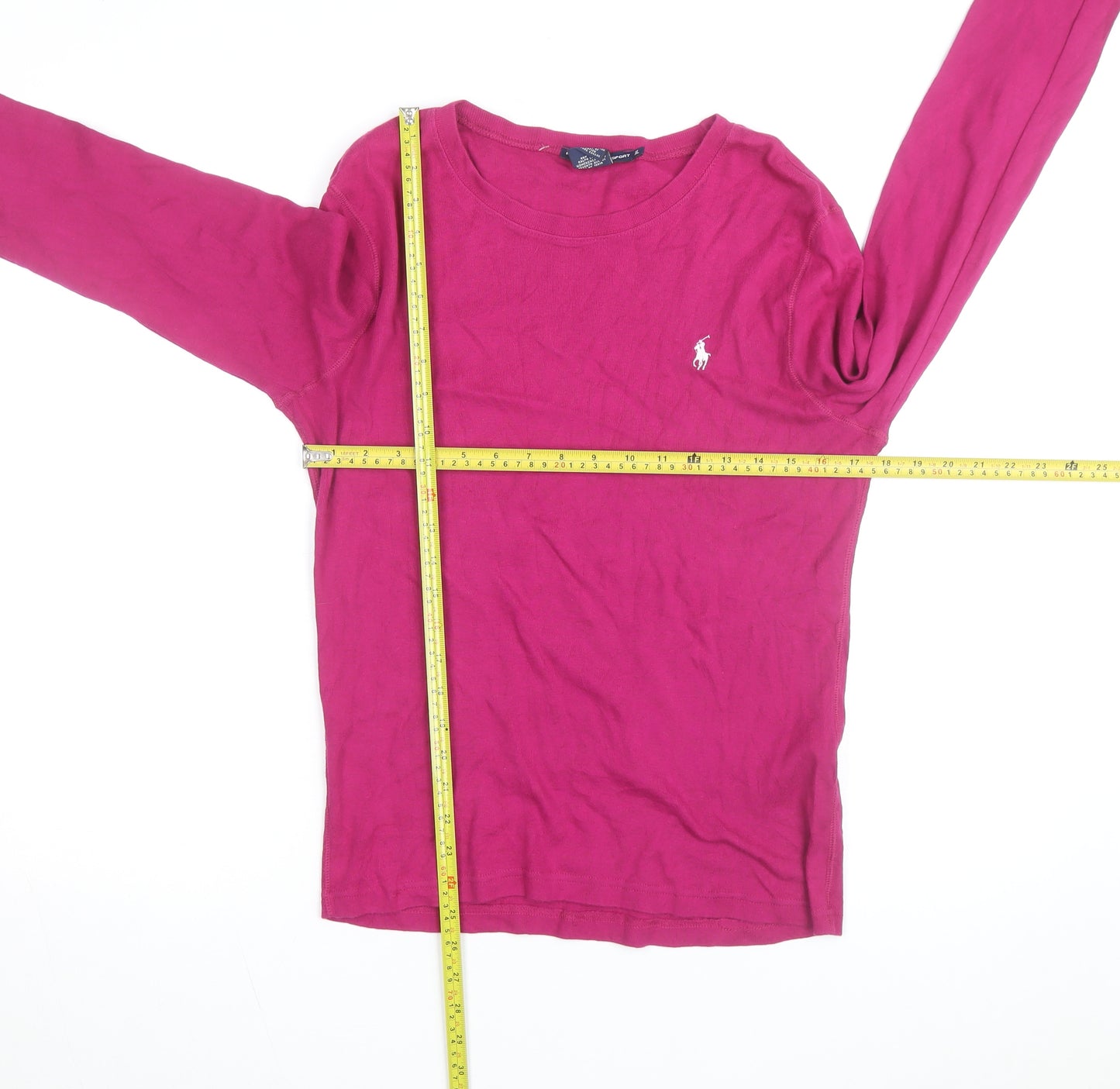 Ralph Lauren Men Pink Long Sleeve Cotton Crew Neck T-Shirt XL