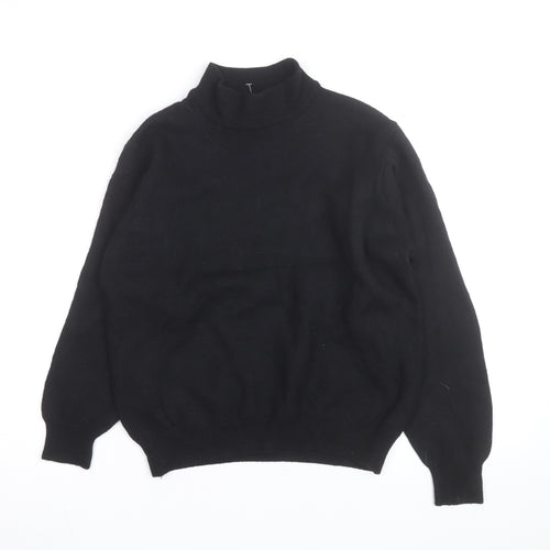 Brandini Women's Black Roll Neck Wool Jumper Size M