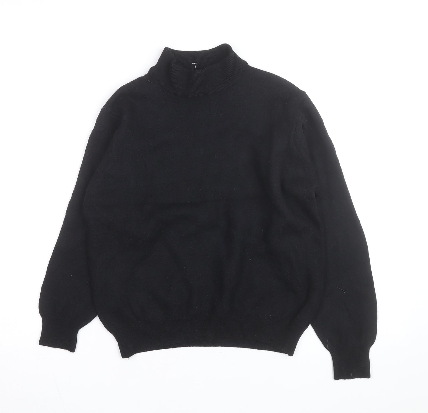 Brandini Women's Black Roll Neck Wool Jumper Size M
