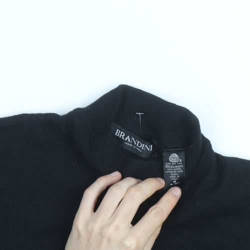 Brandini Women's Black Roll Neck Wool Jumper Size M