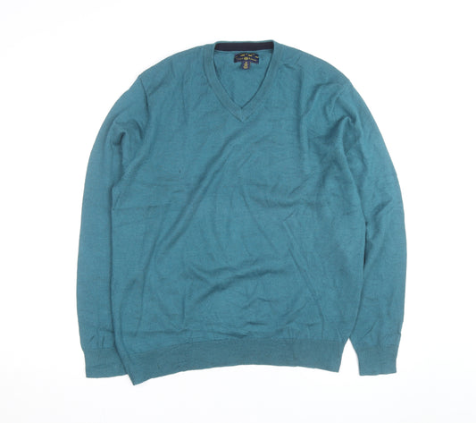 Club Room Men’s Blue V-Neck Pullover Jumper Size M Acrylic Knit