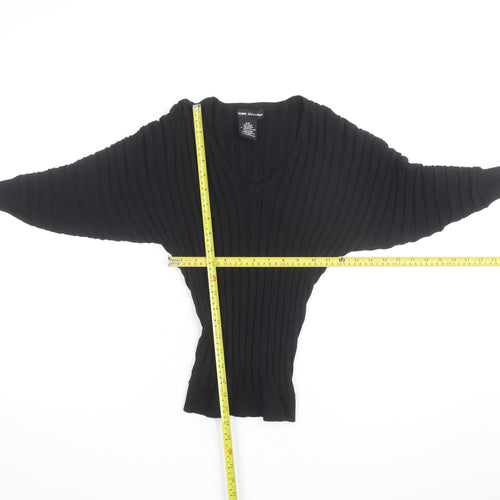 Catherine Malandrino Women's Black V-Neck Dolman Sleeve Knit Jumper S