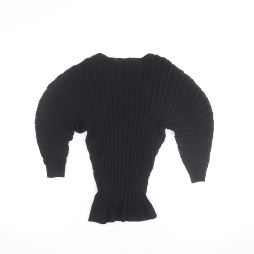 Catherine Malandrino Women's Black V-Neck Dolman Sleeve Knit Jumper S