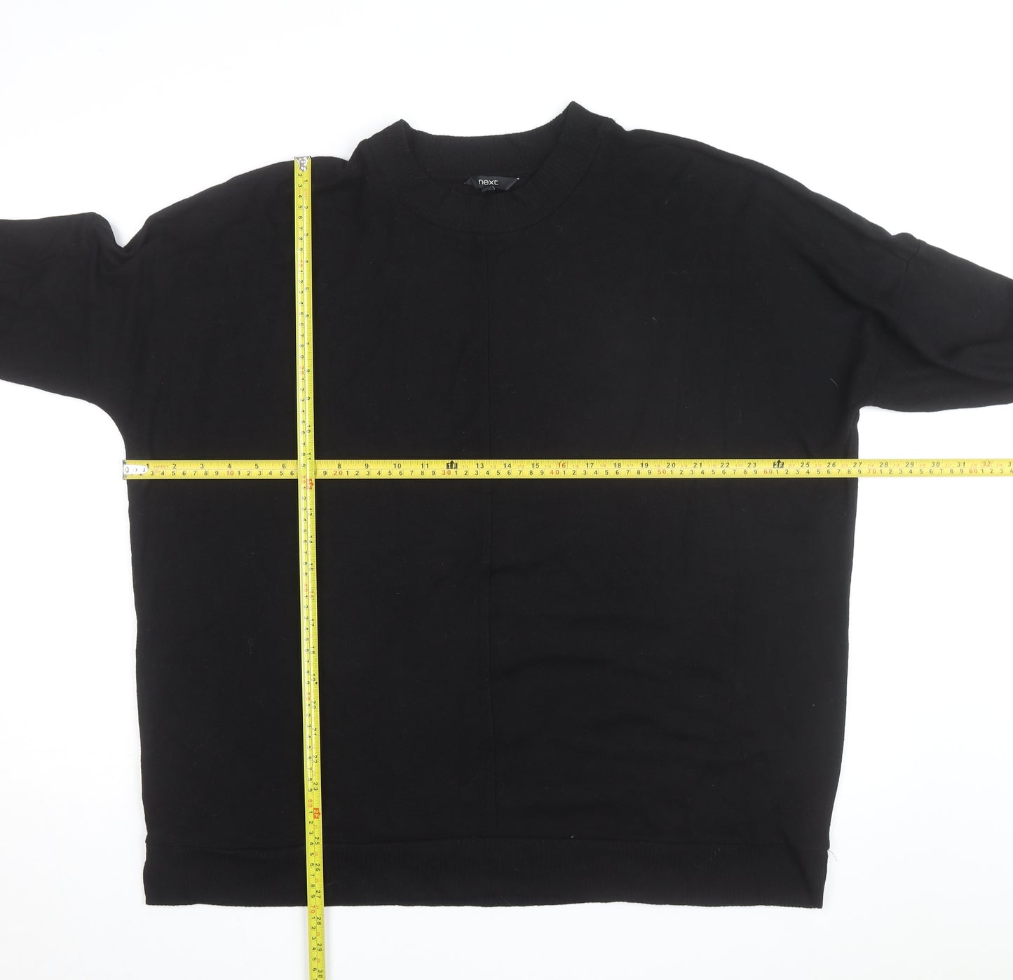 Next Men's Black XL Crew Neck Cotton Knit Pullover Jumper