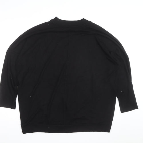Next Men's Black XL Crew Neck Cotton Knit Pullover Jumper