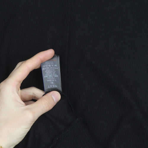 Next Men's Black XL Crew Neck Cotton Knit Pullover Jumper