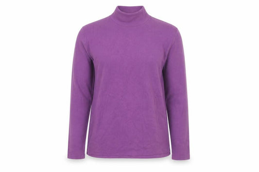 Front view of Geoffrey Beene Women's Purple Mock Neck Long Sleeve Cotton Jumper L