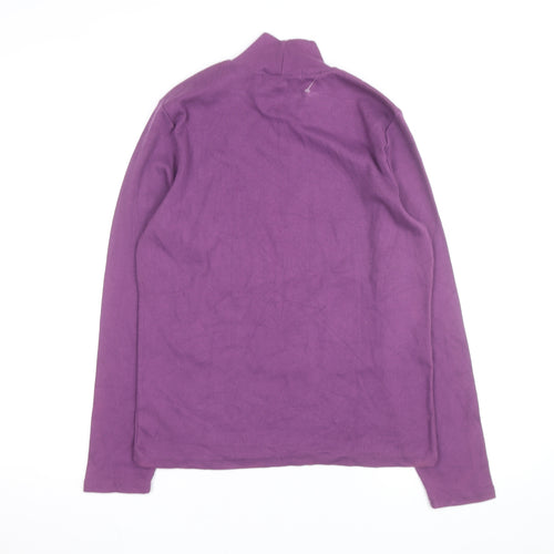 Geoffrey Beene Women's Purple Mock Neck Long Sleeve Cotton Jumper L