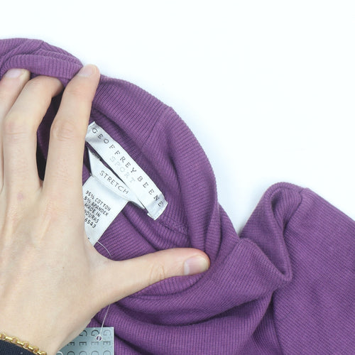 Geoffrey Beene Women's Purple Mock Neck Long Sleeve Cotton Jumper L