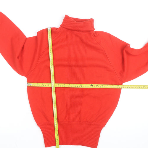 Liz Claiborne Women’s Red Roll Neck Lambswool Blend Petite Jumper Size L