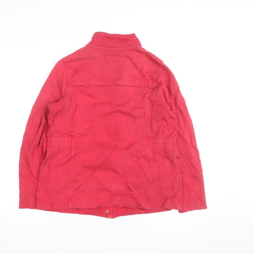 Dash Women Red Cotton Full Zip Lightweight Jacket Size 14