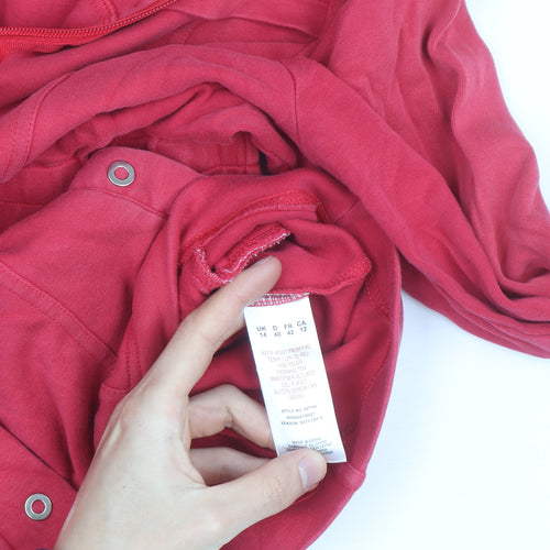 Dash Women Red Cotton Full Zip Lightweight Jacket Size 14