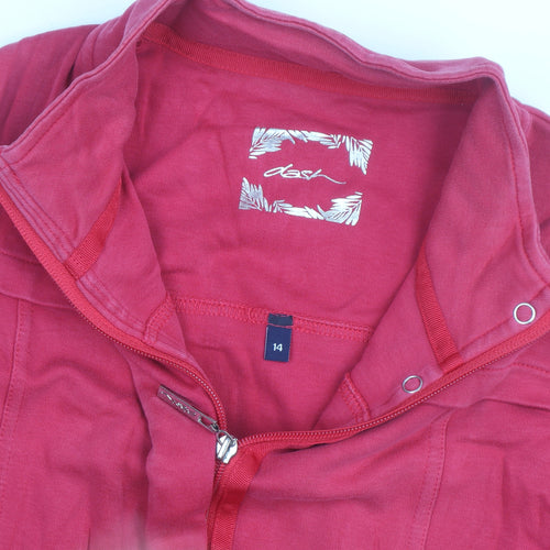 Dash Women Red Cotton Full Zip Lightweight Jacket Size 14