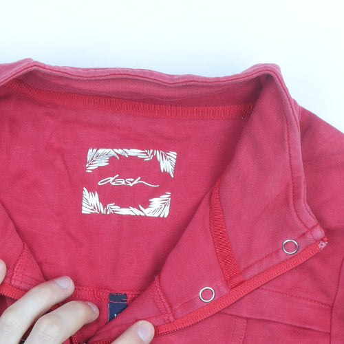 Dash Women Red Cotton Full Zip Lightweight Jacket Size 14