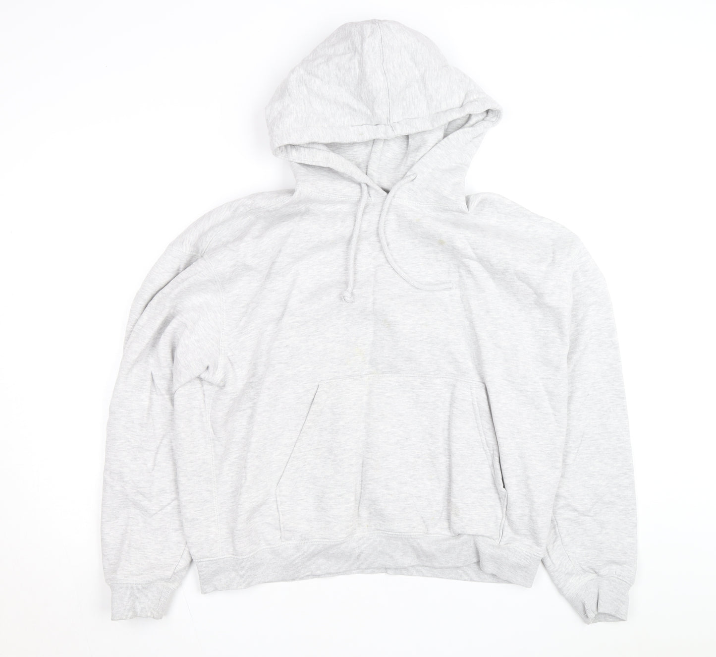 Weekday Men's Grey Pullover Hoodie Size M Fleece Cotton Blend