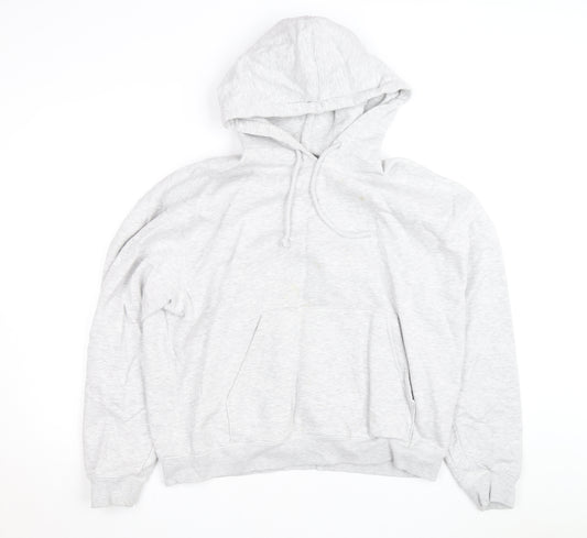 Weekday Men's Grey Pullover Hoodie Size M Fleece Cotton Blend