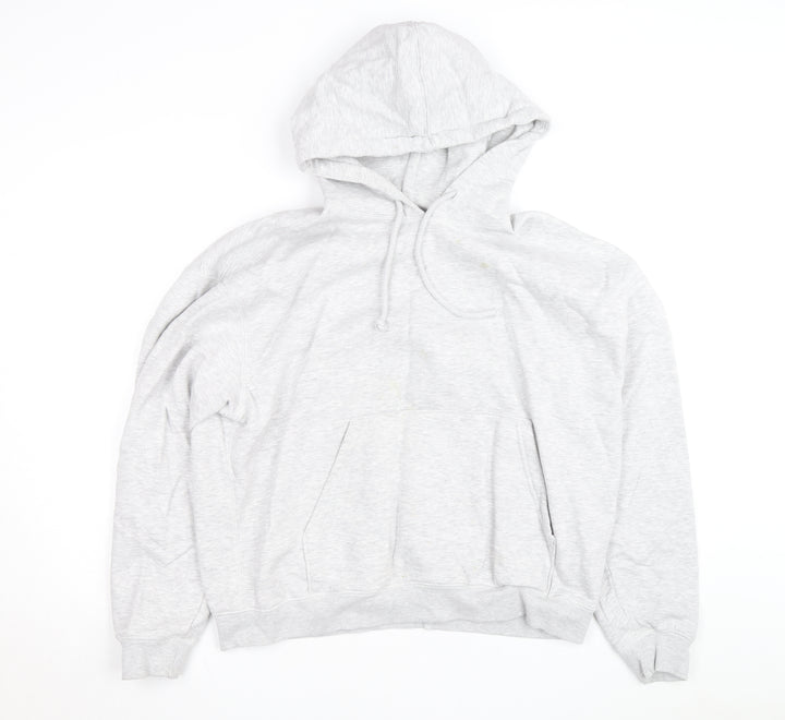 Weekday Men's Grey Pullover Hoodie Size M Fleece Cotton Blend