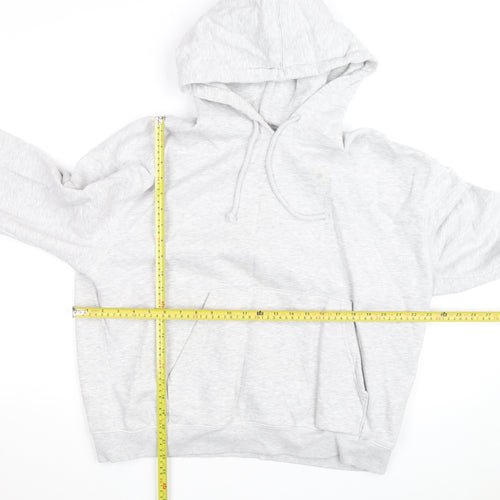 Weekday Men's Grey Pullover Hoodie Size M Fleece Cotton Blend
