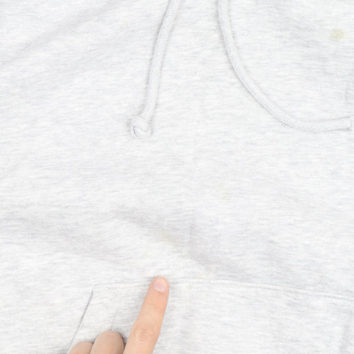 Weekday Men's Grey Pullover Hoodie Size M Fleece Cotton Blend