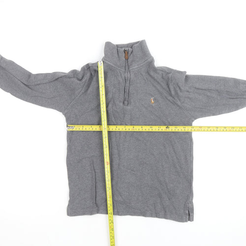 Ralph Lauren Boys Grey 1/4 Zip Fleece Jumper M 10-12 Years