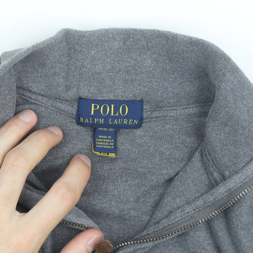 Ralph Lauren Boys Grey 1/4 Zip Fleece Jumper M 10-12 Years