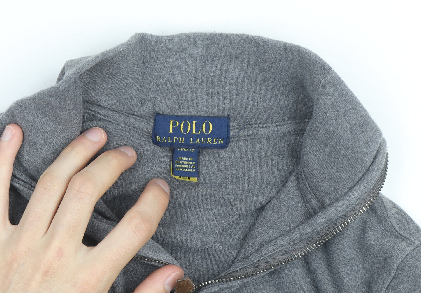 Ralph Lauren Boys Grey 1/4 Zip Fleece Jumper M 10-12 Years