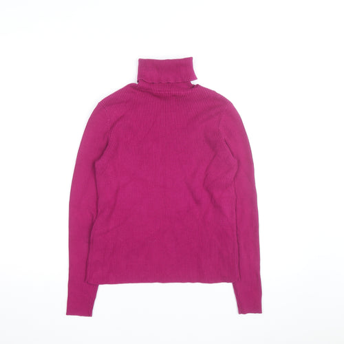 Ralph Lauren Women’s Pink Roll Neck Cotton Petite Jumper Size S